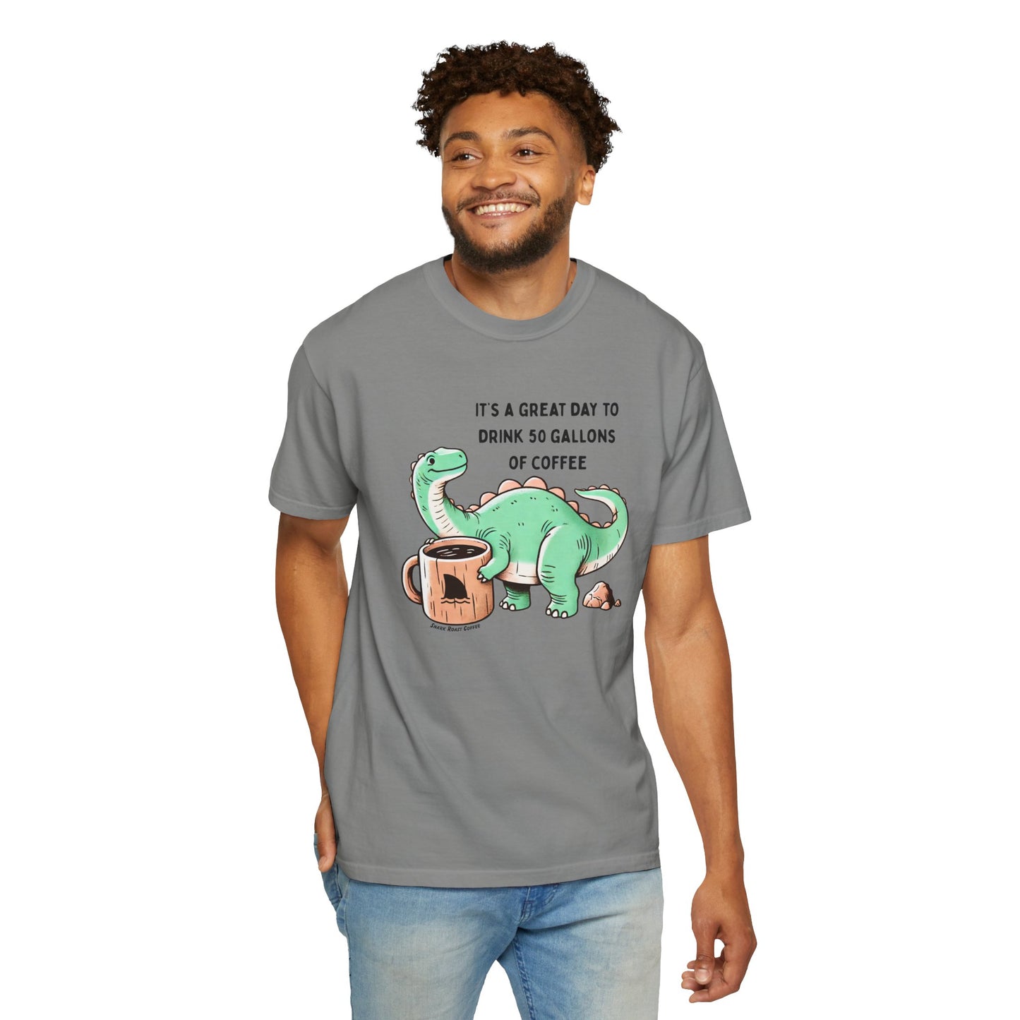 50 Gallons of Coffee Dinosaur Tshirt