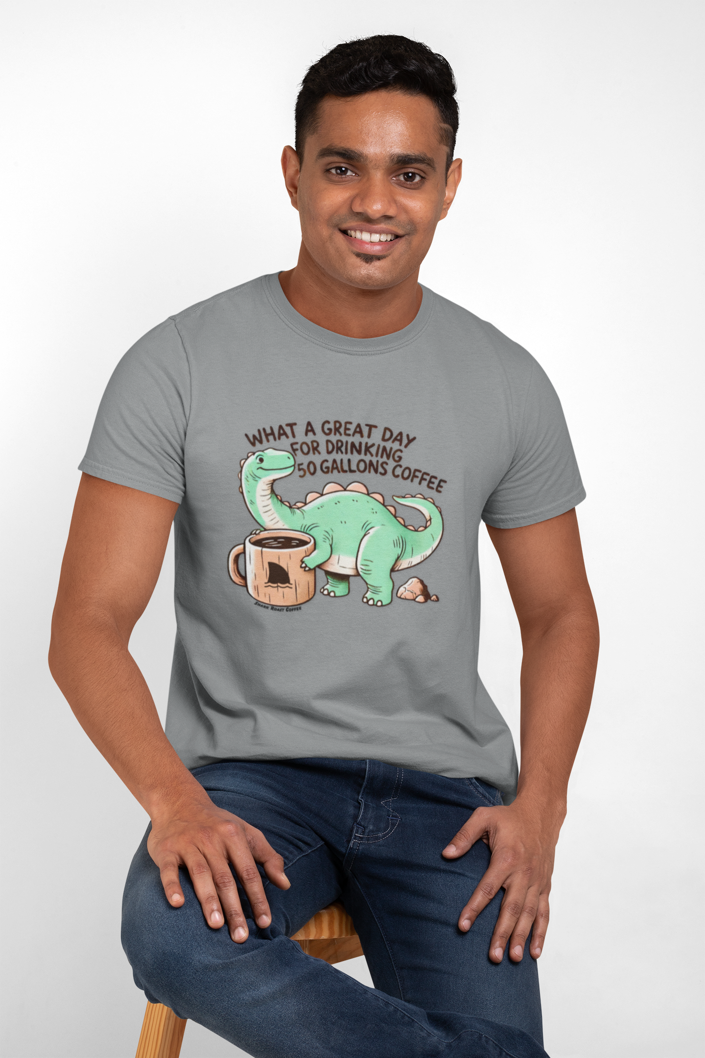 50 Gallons of Coffee Dinosaur Tshirt