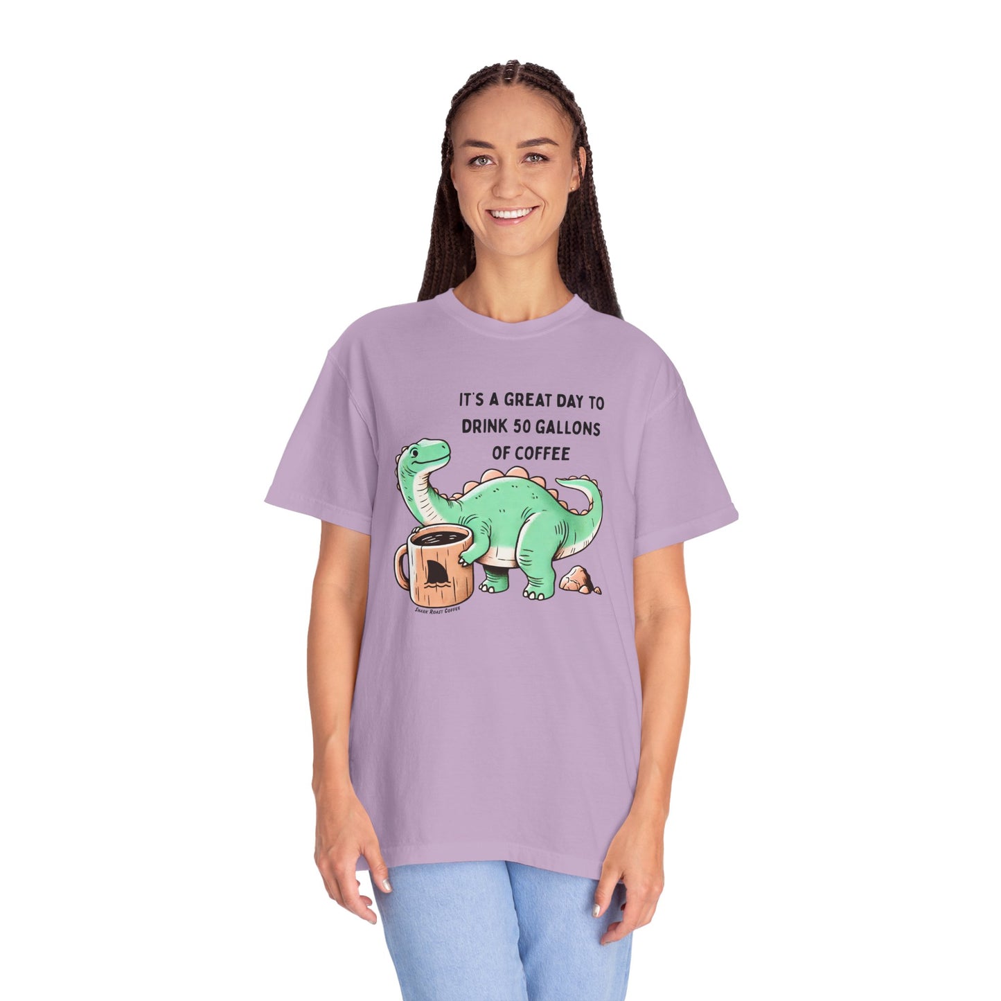 50 Gallons of Coffee Dinosaur Tshirt