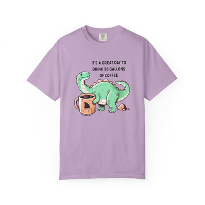 50 Gallons of Coffee Dinosaur Tshirt