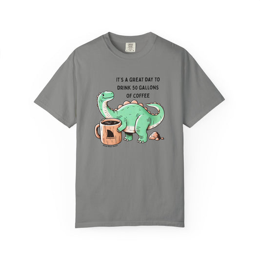 50 Gallons of Coffee Dinosaur Tshirt
